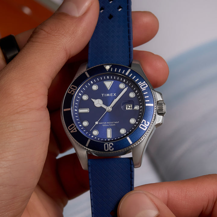 Harborside Coast Date 43mm Rubber Band
