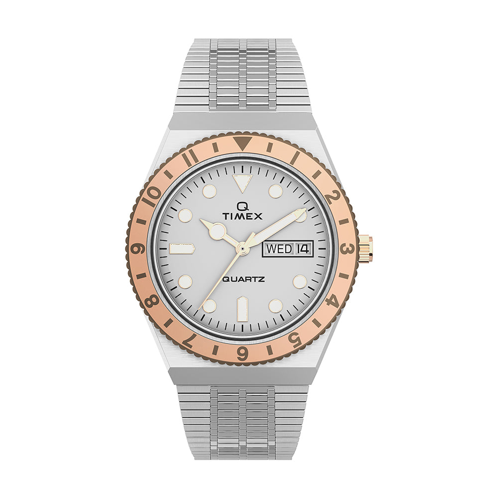 Q Timex Reissue Day-Date 36mm Stainless Steel Band