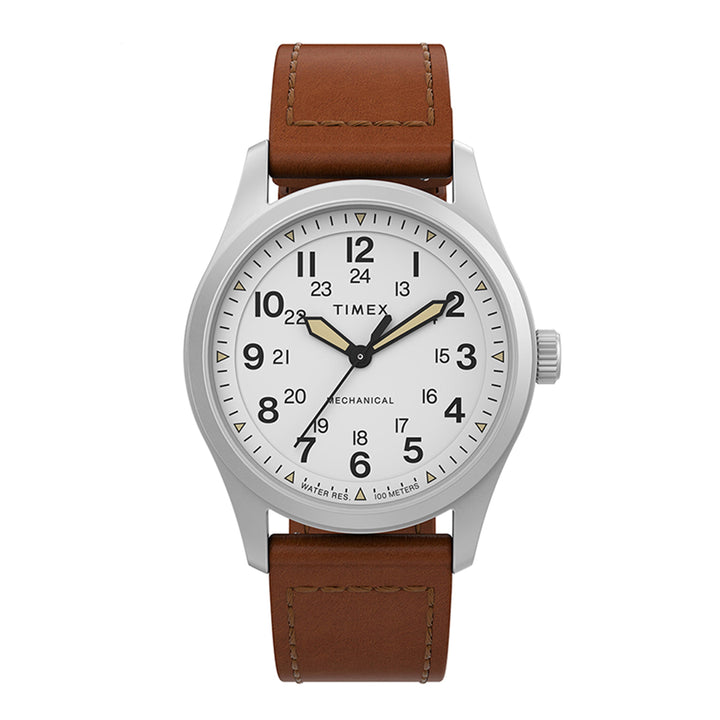 North Field Post Mechanical Hand-wound 38mm Leather Band