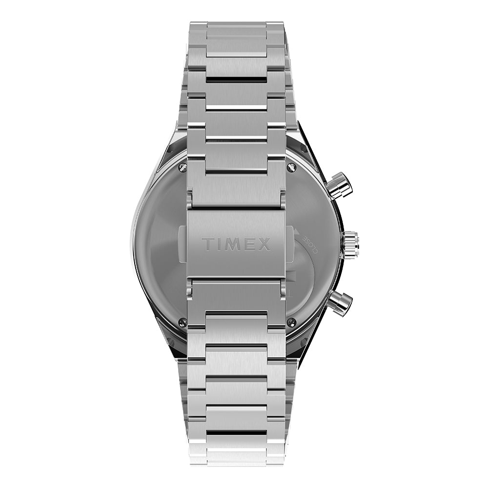 Q Timex Chronograph 40mm Stainless Steel Band