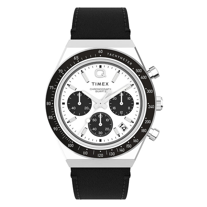 Q Timex Chronograph 40mm Leather Band