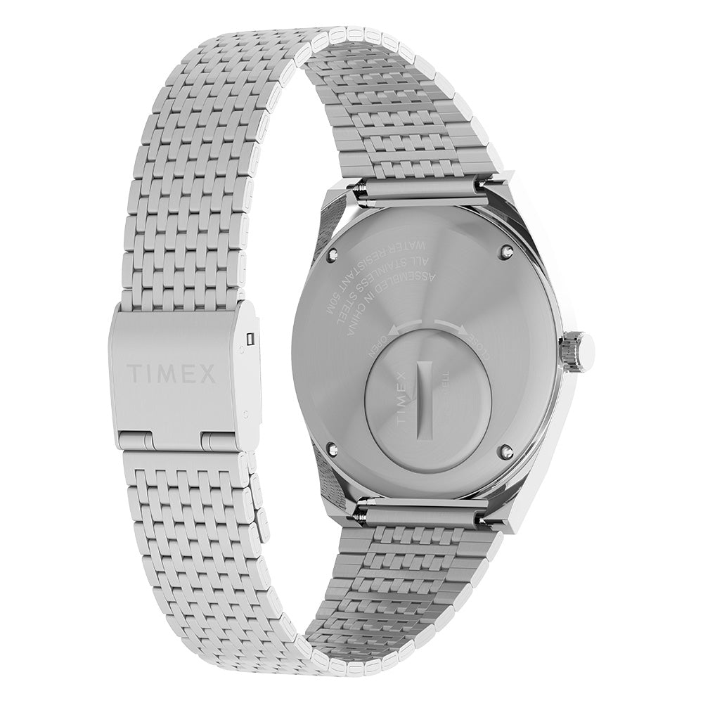 Q Timex Day-Date 38mm Stainless Steel Band