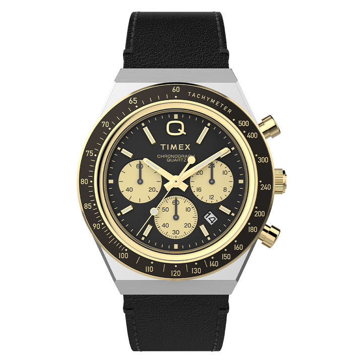 Q Timex Chronograph 40mm Leather Band