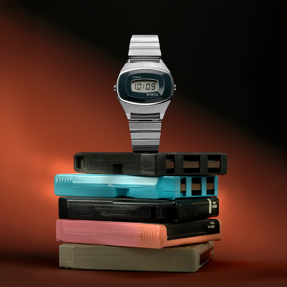 Q Timex Reissue Digital 38mm Stainless Steel Band