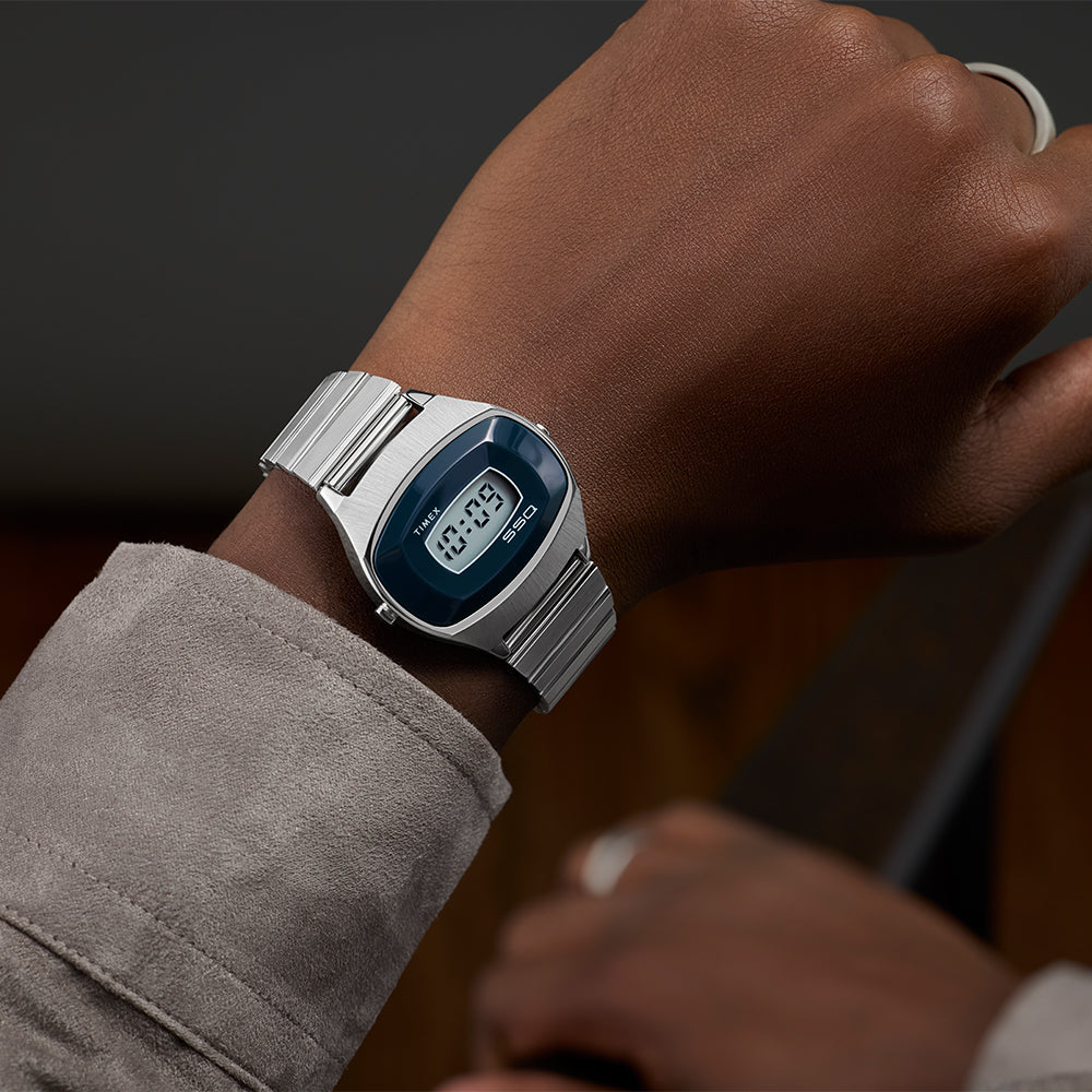 Q Timex Reissue Digital 38mm Stainless Steel Band