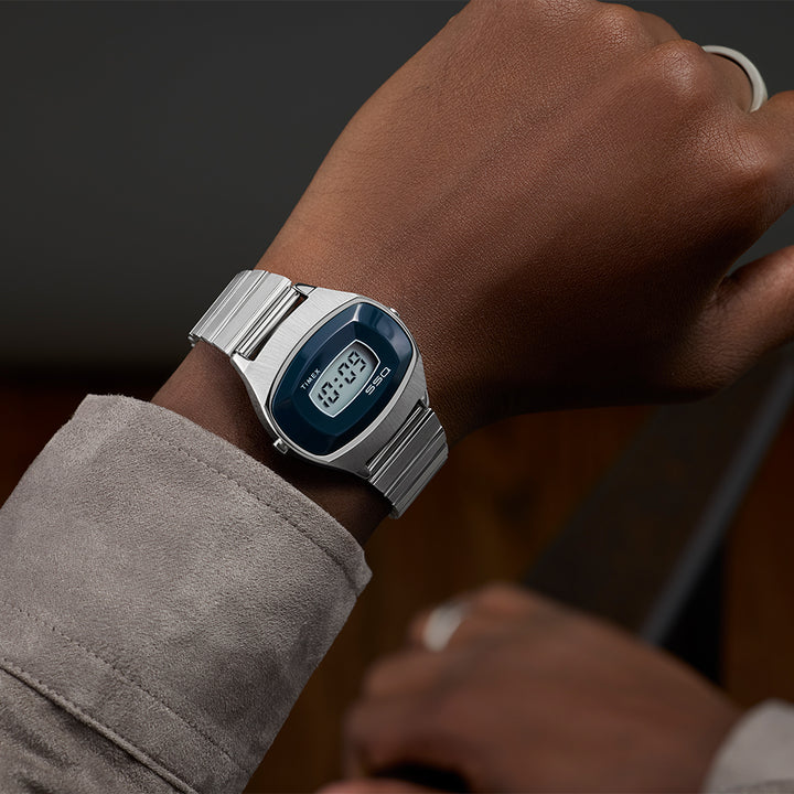 Q Timex Reissue Digital 38mm Stainless Steel Band