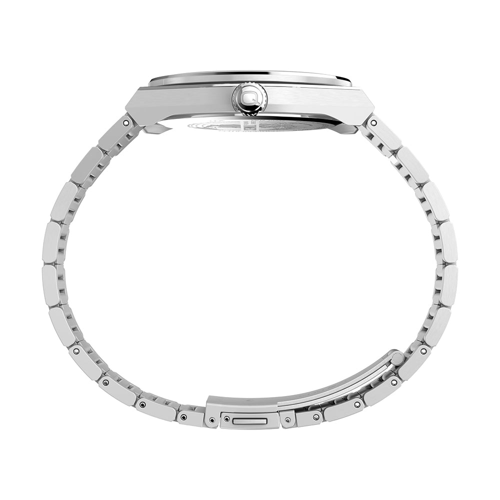 Q Timex Continental Gmt 39mm Stainless Steel Band