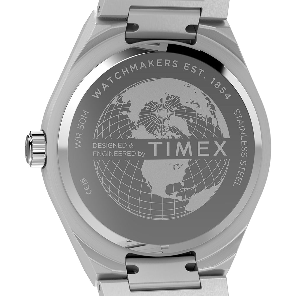 Q Timex Continental Gmt 39mm Stainless Steel Band