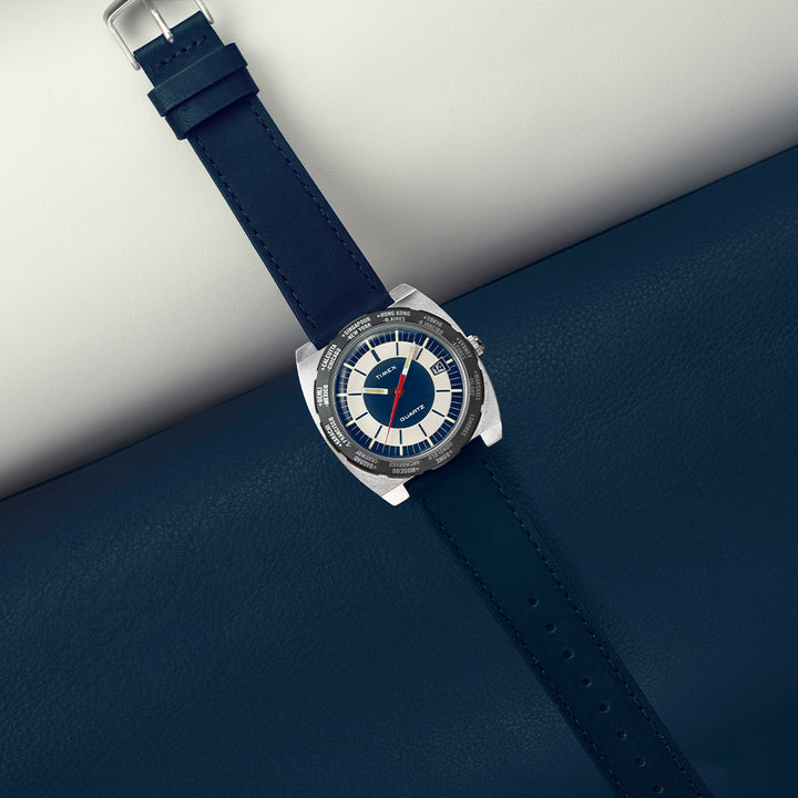 Q Timex 1972 Reissue Date 39mm Leather Band