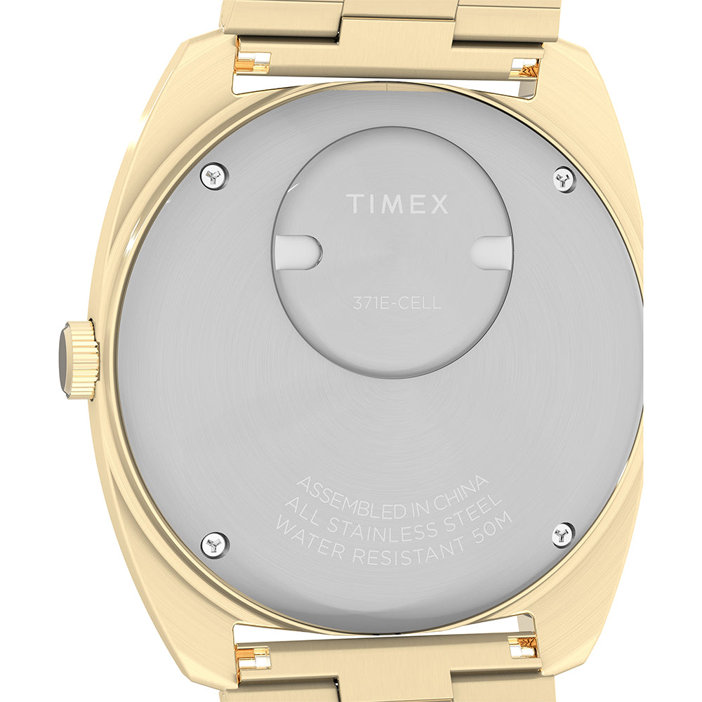 Q Timex Enigma Day-Date 37mm Stainless Steel Band