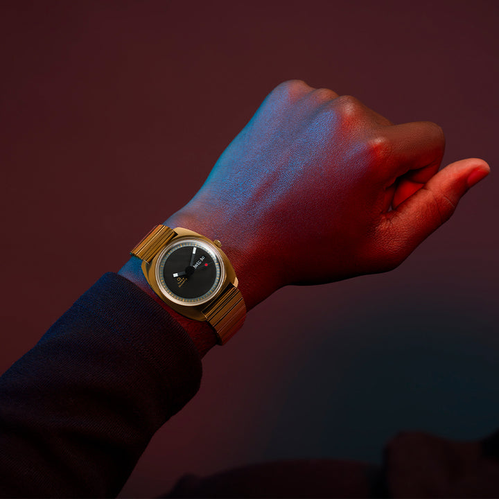 Q Timex Enigma Day-Date 37mm Stainless Steel Band