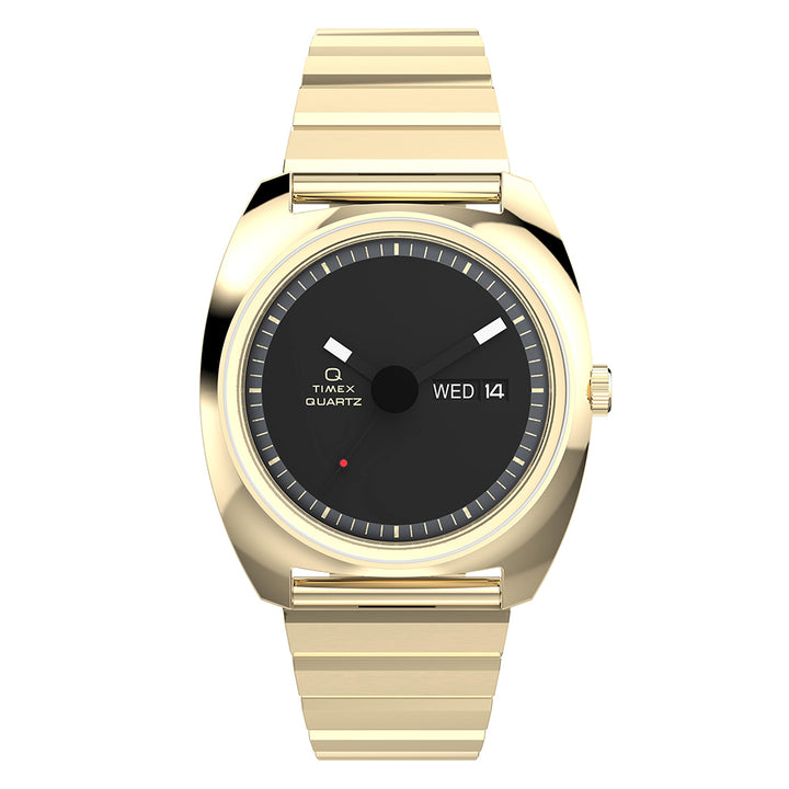 Q Timex Enigma Day-Date 37mm Stainless Steel Band