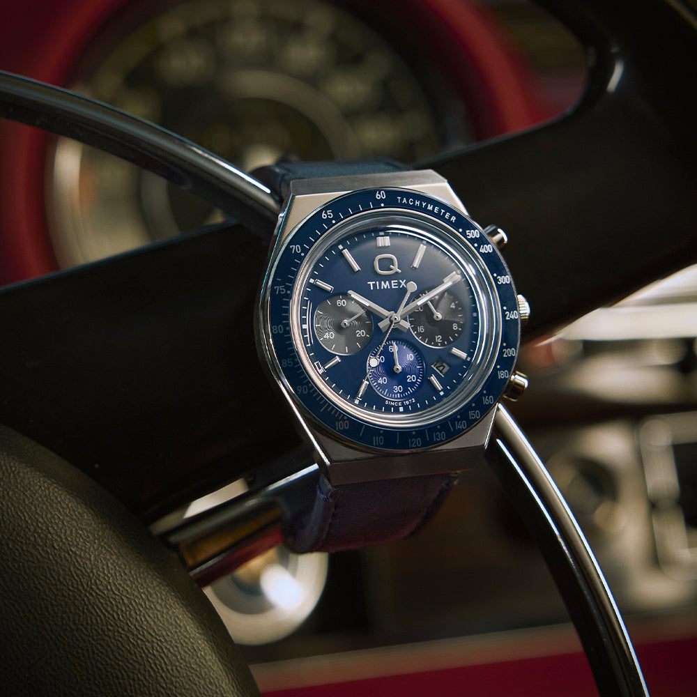 Q Timex Chronograph 40mm Leather Band