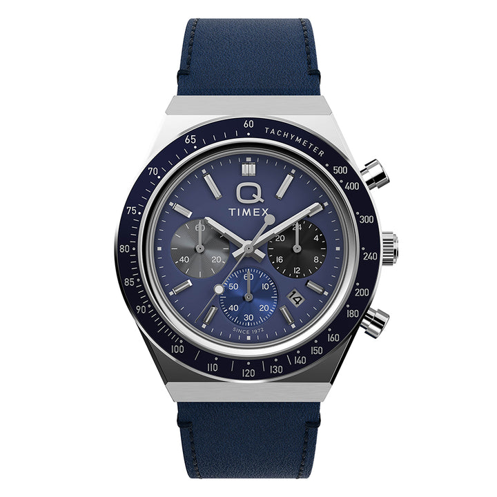 Q Timex Chronograph 40mm Leather Band