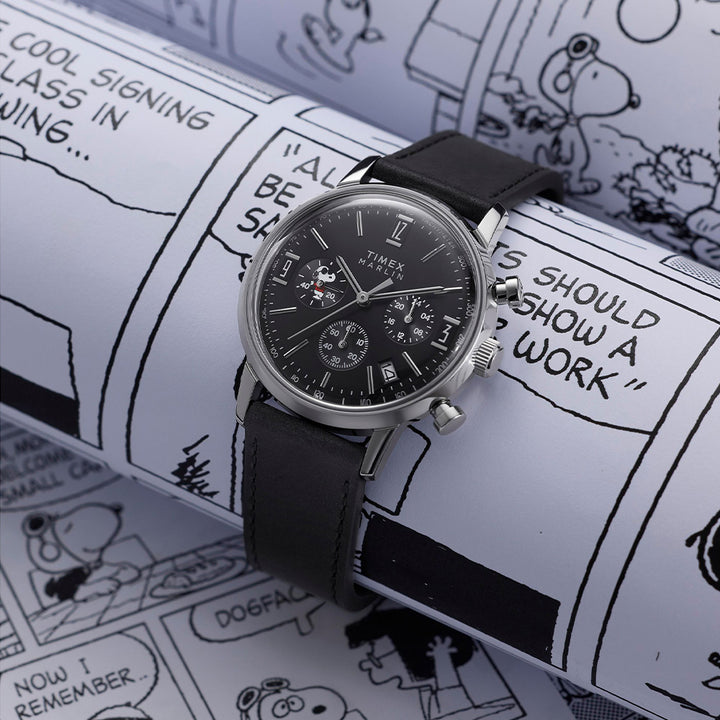 Marlin Quartz x Peanuts Chronograph 40mm Leather Band