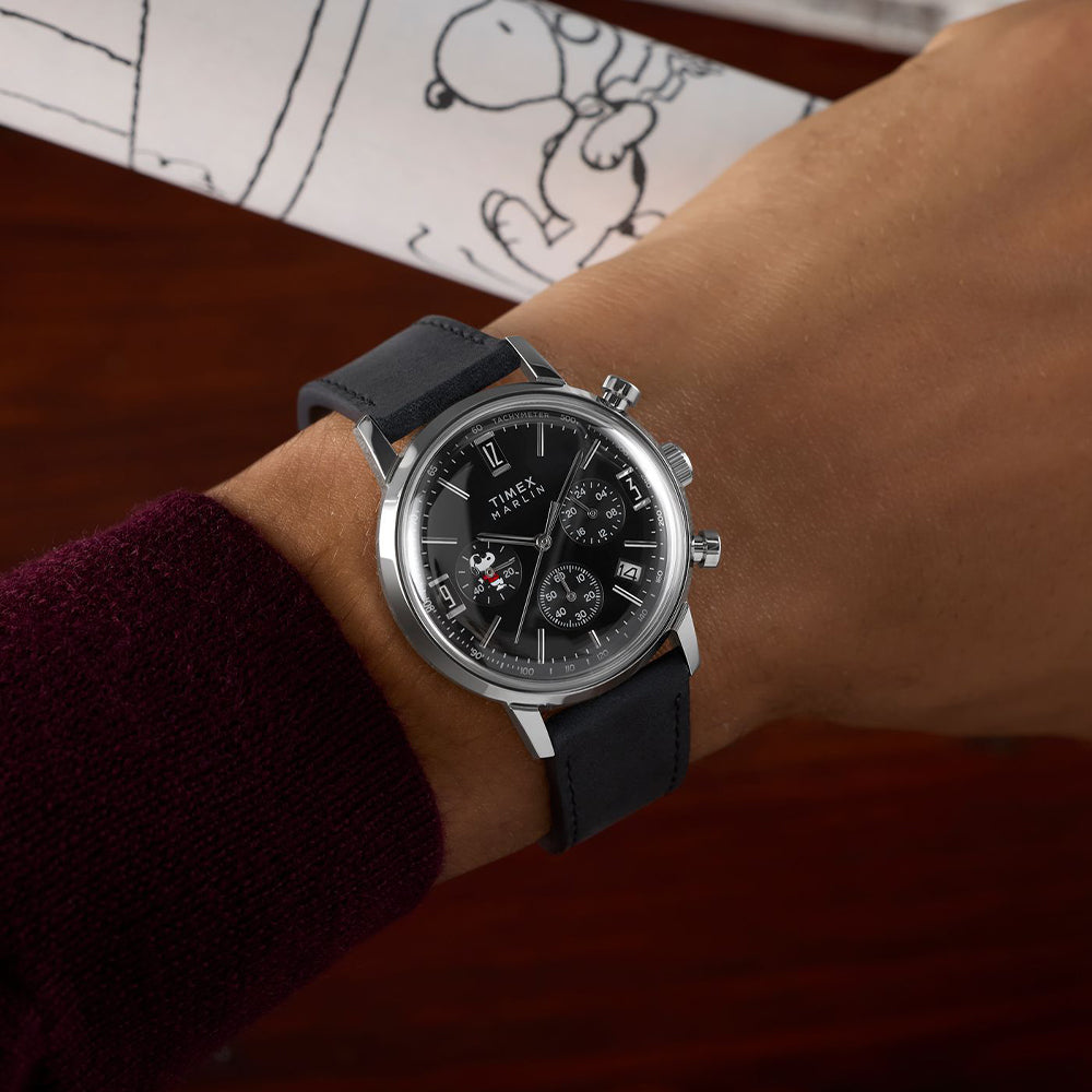 Marlin Quartz x Peanuts Chronograph 40mm Leather Band