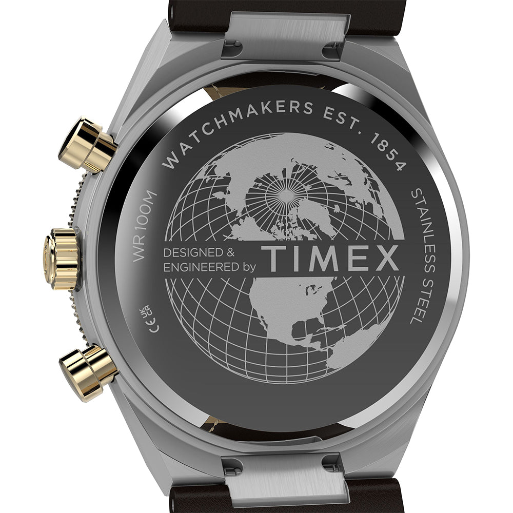 Q Timex Continental Chronograph 40mm Leather Band