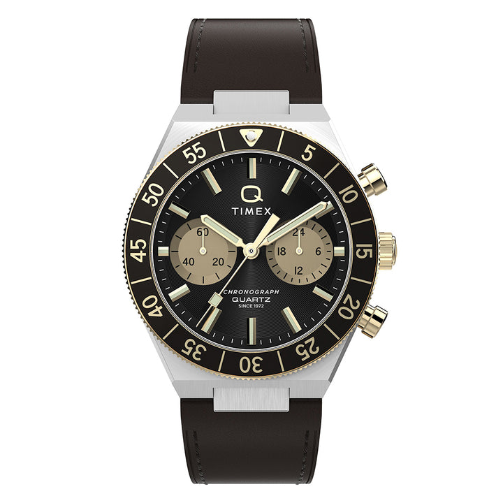 Q Timex Continental Chronograph 40mm Leather Band