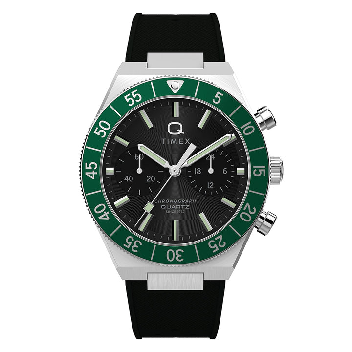 Q Timex Continental Chronograph 40mm Silicone Band