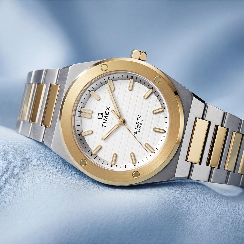Q Timex Marbella 3-Hand 34mm Stainless Steel Band