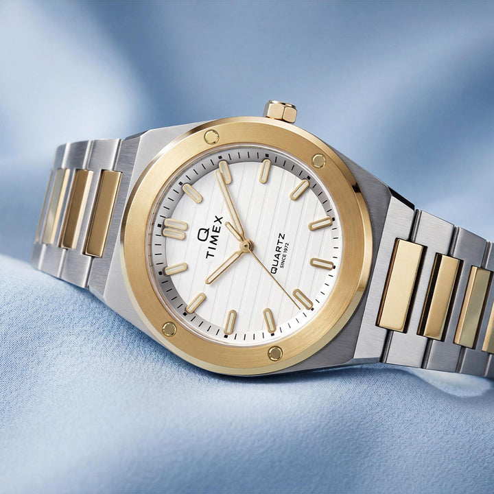 Q Timex Marbella 3-Hand 34mm Stainless Steel Band