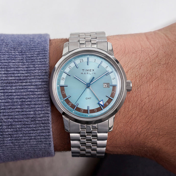 Marlin Quartz Gmt Date 40mm Stainless Steel Band