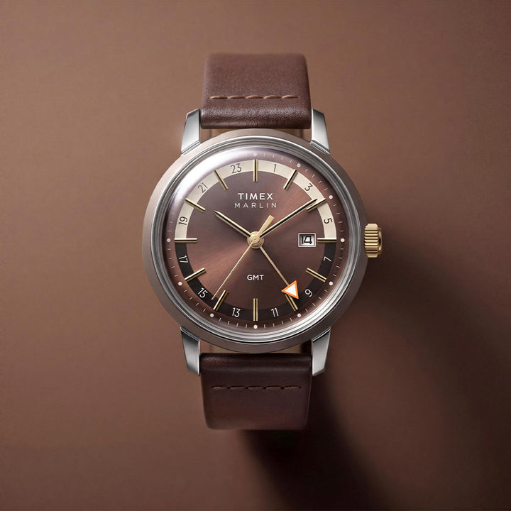Marlin Quartz Gmt Date 40mm Leather Band