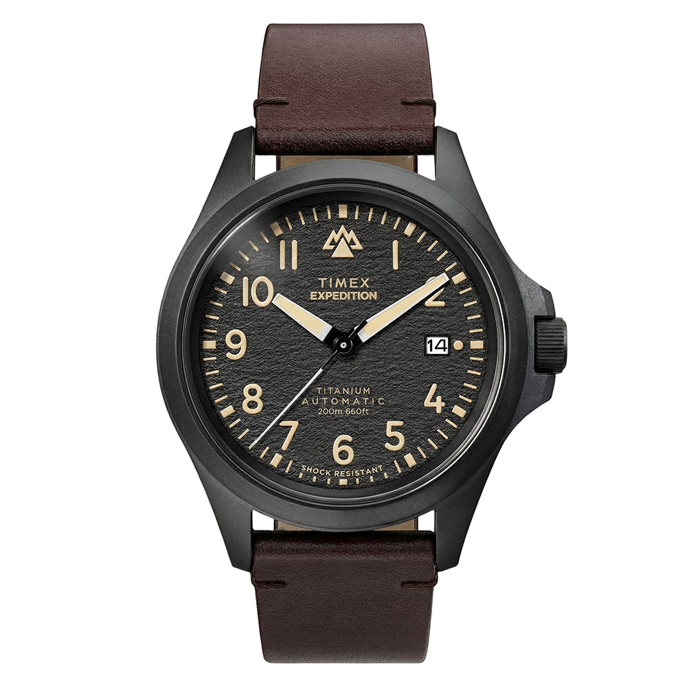 Expedition Field Post Titanium Automatic 41mm Leather Band