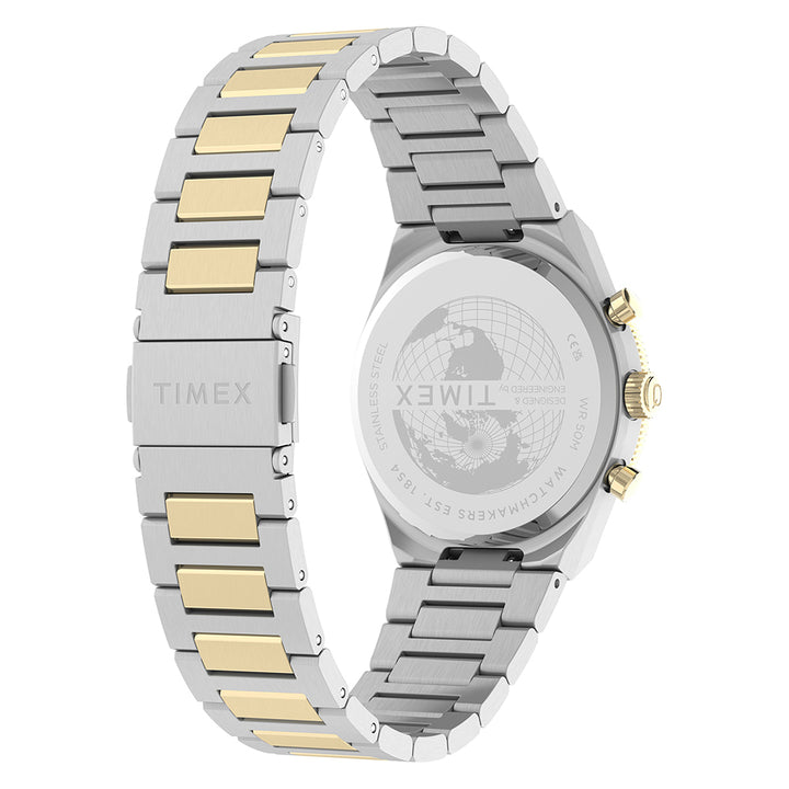 Q Timex Continental Chronograph 36mm Stainless Steel Band