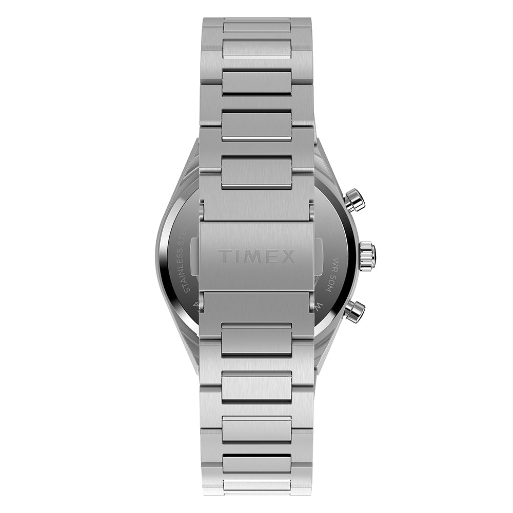 Q Timex Continental Chronograph 36mm Stainless Steel Band