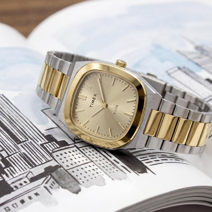 Timex Quartz E Line 3-Hand 30mm Stainless Steel Band