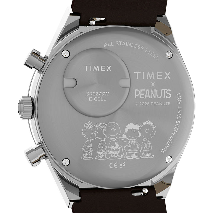 Q Timex x Peanuts Chronograph 40mm Leather Band