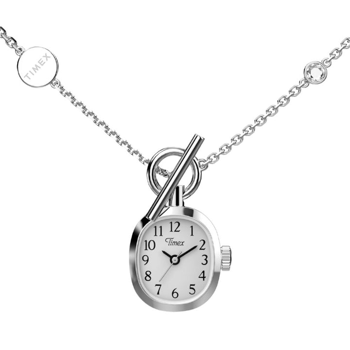 Timex Cavatina Mini Necklace 3-Hand 17mm Stainless Steel Band