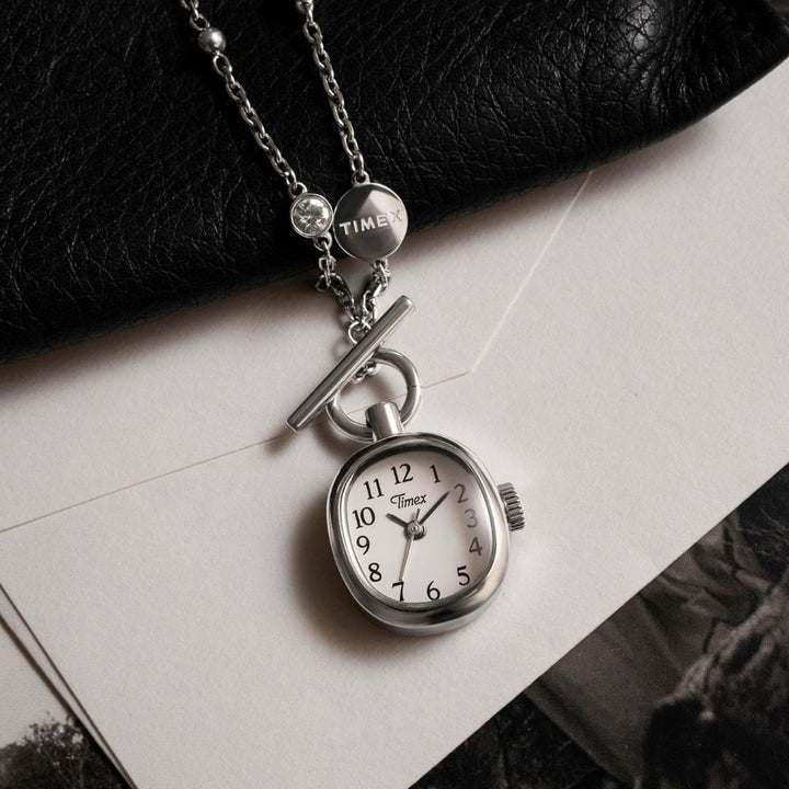 Timex Cavatina Mini Necklace 3-Hand 17mm Stainless Steel Band