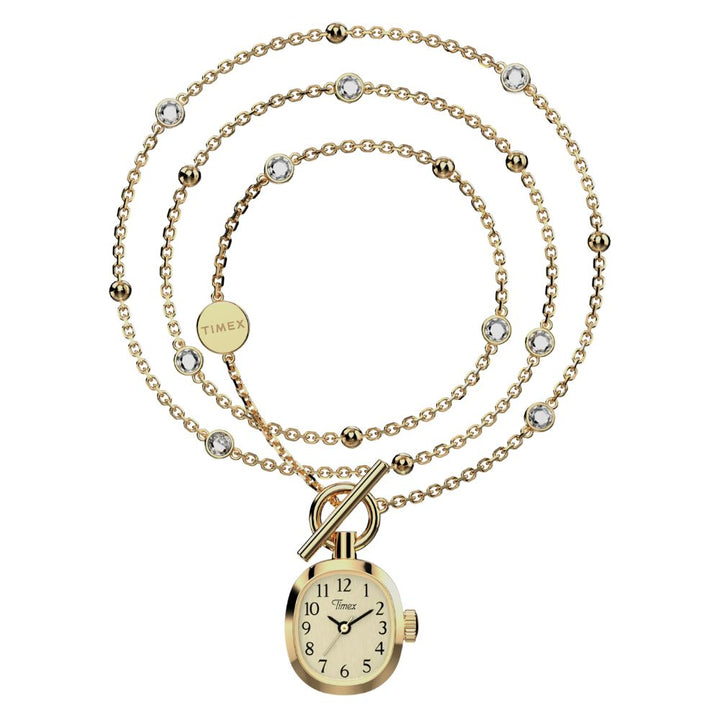 Timex Cavatina Mini Necklace 3-Hand 17mm Stainless Steel Band