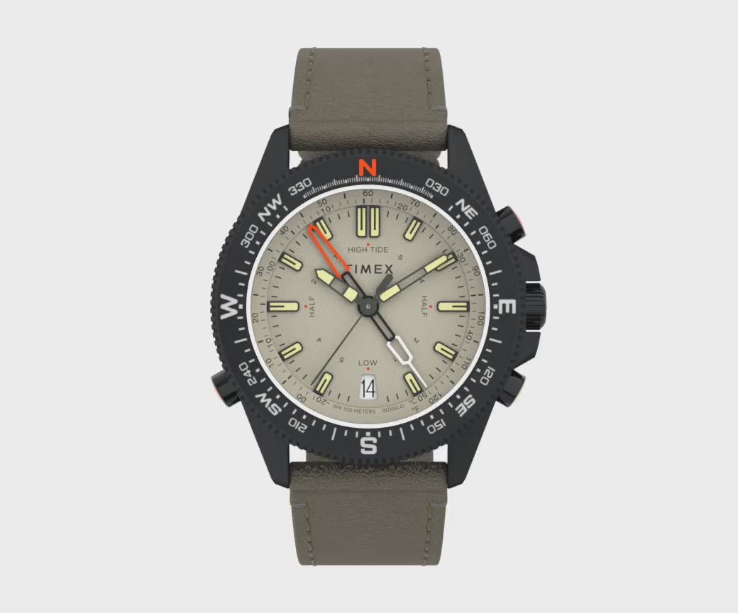 Expedition North Tide-Temp-Compass 43mm Leather Band