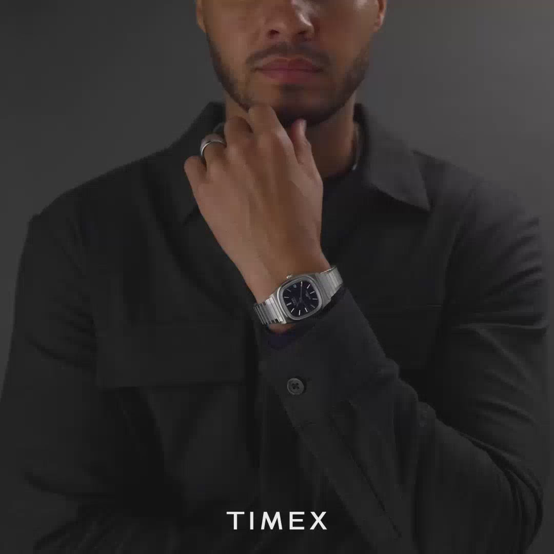 Timex 1983 E Line Reissue Automatic 34mm Stainless Steel Band