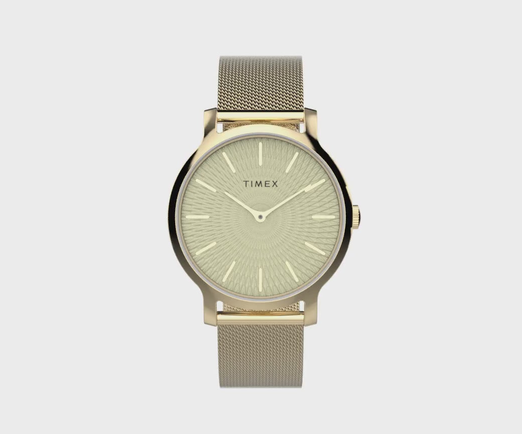 Transcend 3-Hand 34mm Leather Band