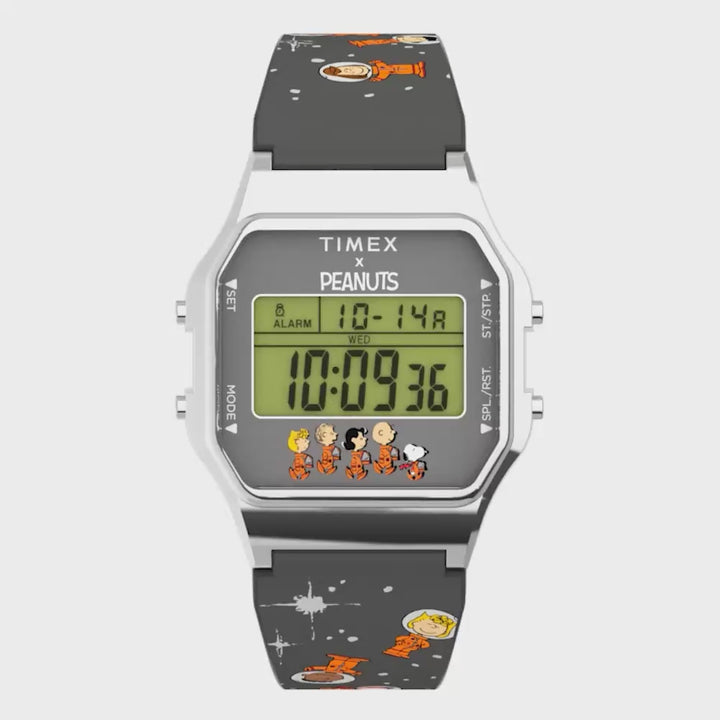 Timex T80 x Peanuts Space Digital 34mm Resin Band