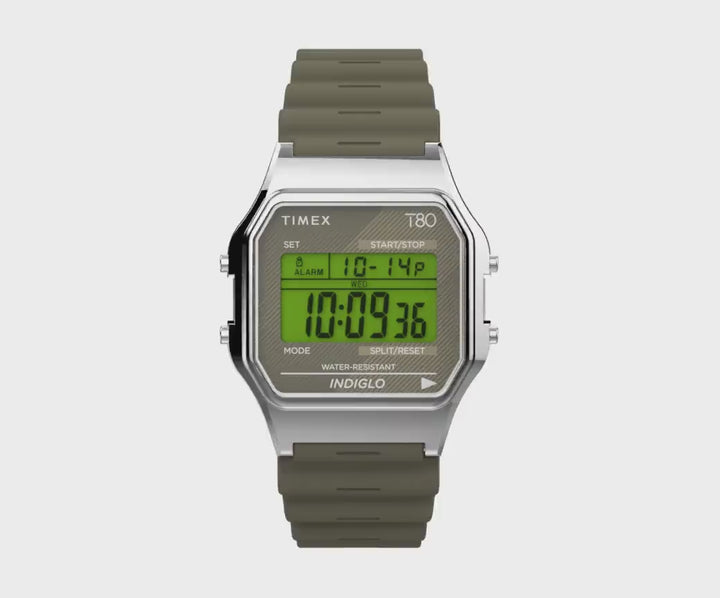 Timex T80 Digital 34mm Resin Band