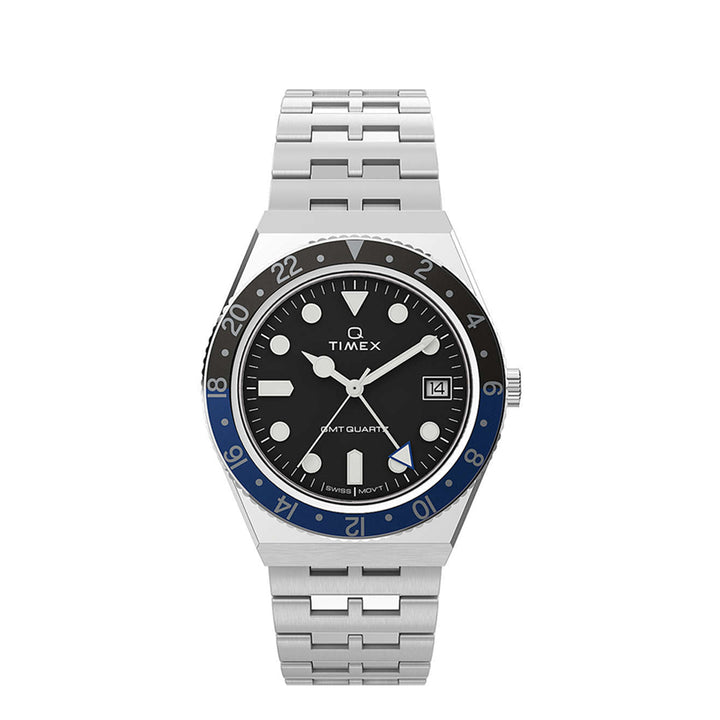 Q Timex Diver GMT  38mm Stainless Steel Band