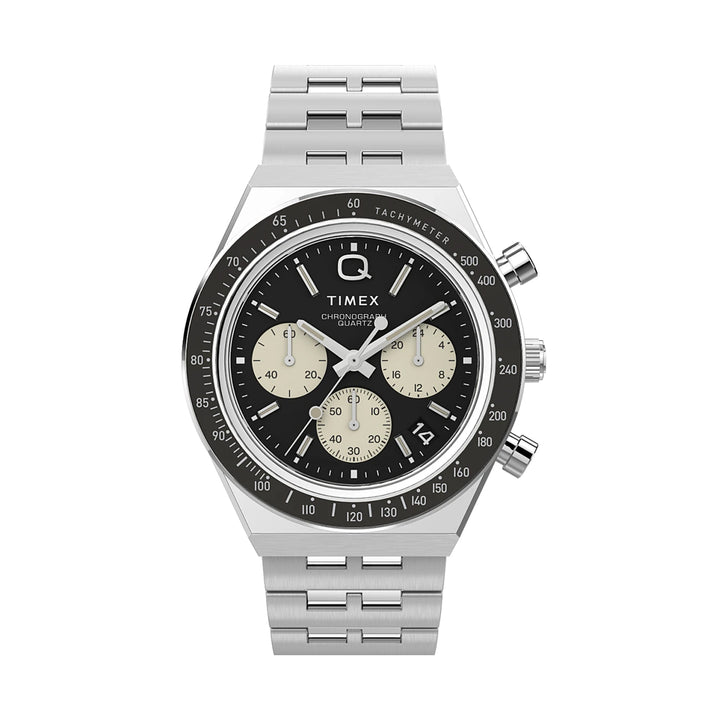 Q Timex Chronograph 40mm Stainless Steel Band